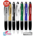 Union Printed, Promotional "Flashy" Metal Stylus Twister Pen,